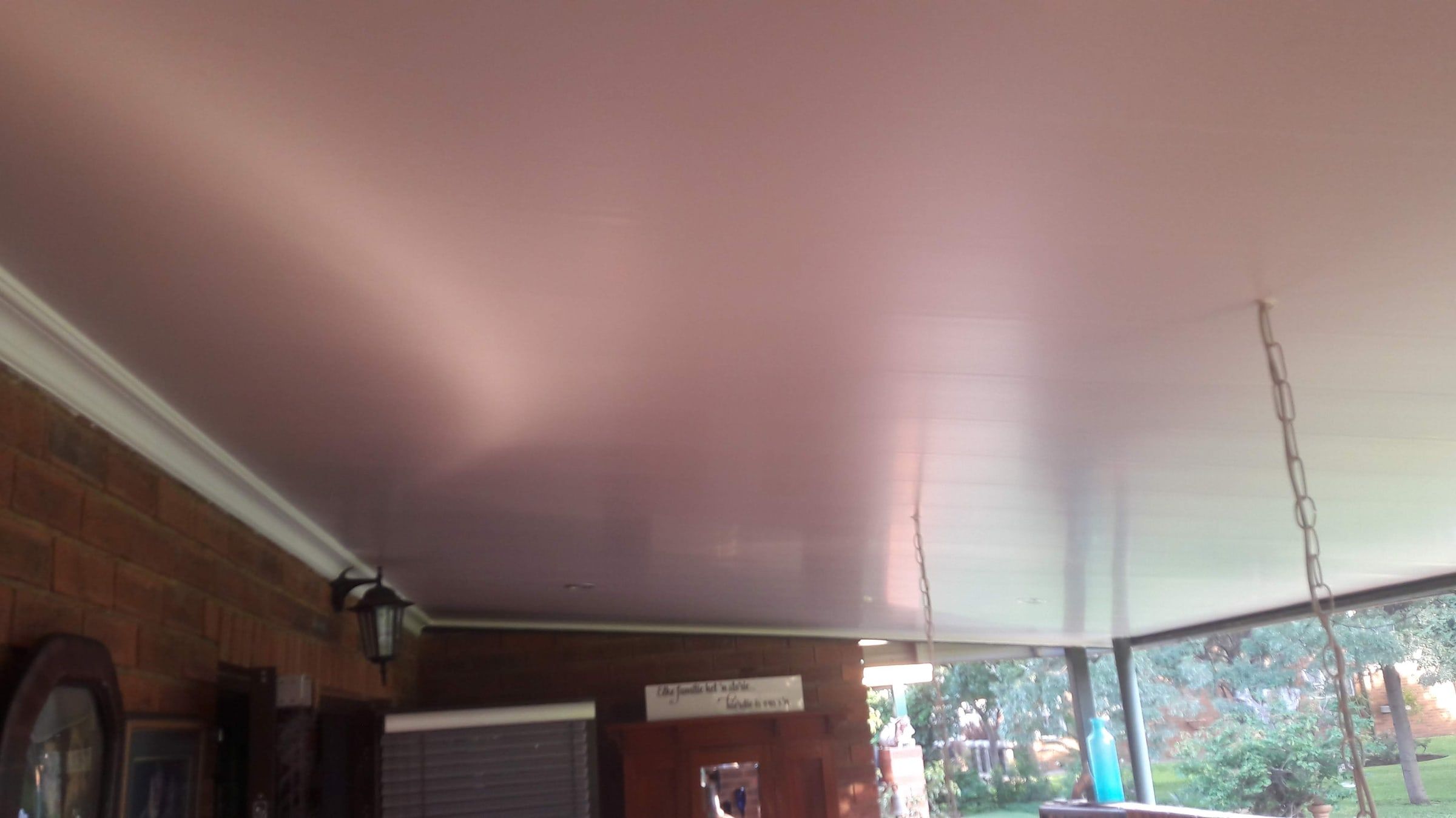 PVC ceiling over an outdoor entertainment area