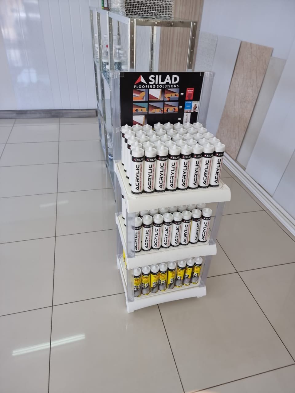 Display of Silad adhesives and sealants
